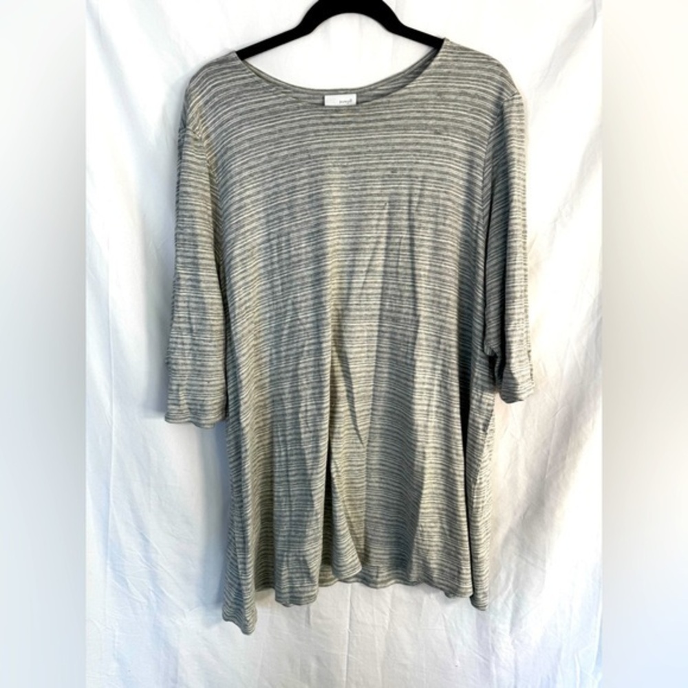 J Jill Gray Striped Women's Top Size 3X